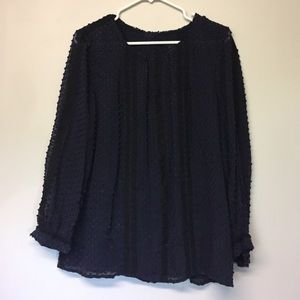 J.Crew navy silk blouse